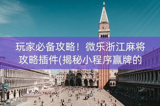 玩家必备攻略！微乐浙江麻将攻略插件(揭秘小程序赢牌的技巧)