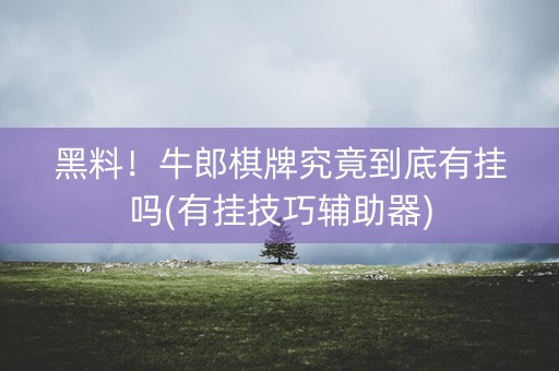 黑料！牛郎棋牌究竟到底有挂吗(有挂技巧辅助器)