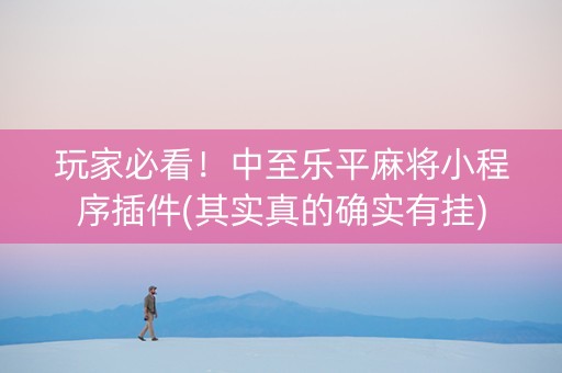 玩家必看！中至乐平麻将小程序插件(其实真的确实有挂)