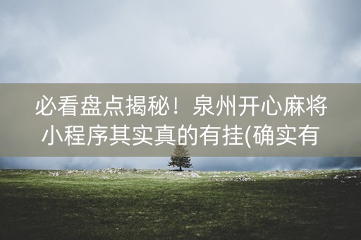 必看盘点揭秘！泉州开心麻将小程序其实真的有挂(确实有挂)