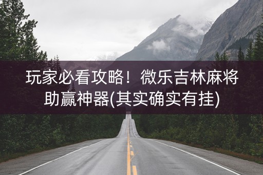 玩家必看攻略！微乐吉林麻将助赢神器(其实确实有挂)