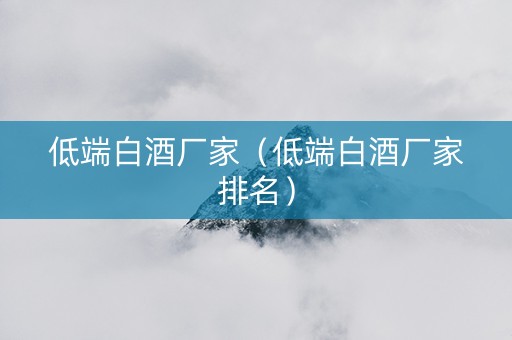 低端白酒厂家（低端白酒厂家排名）