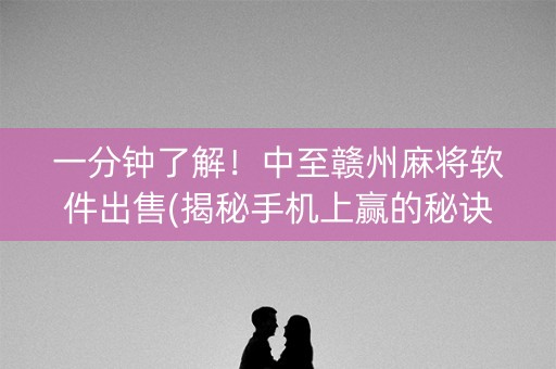 一分钟了解！中至赣州麻将软件出售(揭秘手机上赢的秘诀)