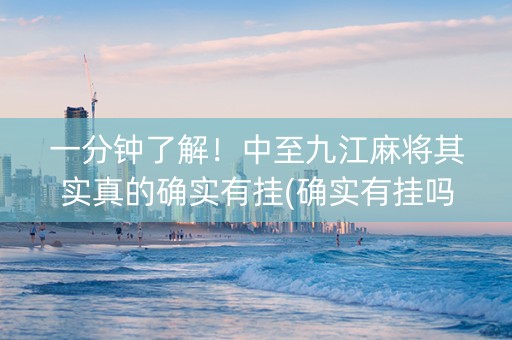 一分钟了解！中至九江麻将其实真的确实有挂(确实有挂吗)