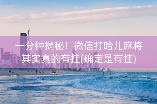 一分钟揭秘！微信打哈儿麻将其实真的有挂(确定是有挂)