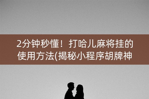 2分钟秒懂！打哈儿麻将挂的使用方法(揭秘小程序胡牌神器)