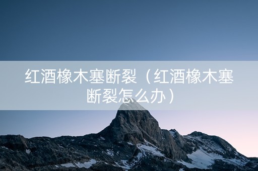 红酒橡木塞断裂（红酒橡木塞断裂怎么办）