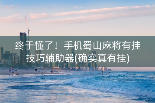 终于懂了！手机蜀山麻将有挂技巧辅助器(确实真有挂)