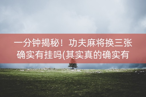 一分钟揭秘！功夫麻将换三张确实有挂吗(其实真的确实有挂)