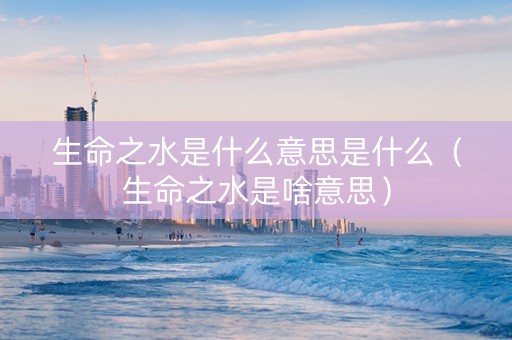 生命之水是什么意思是什么（生命之水是啥意思）