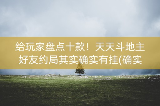 给玩家盘点十款！天天斗地主好友约局其实确实有挂(确实是有挂的)