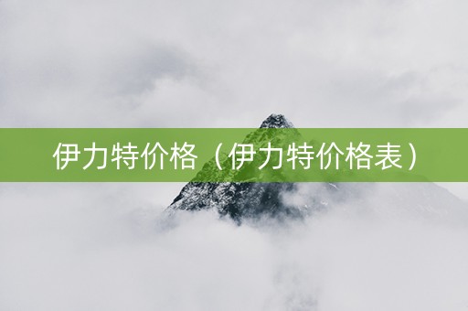 伊力特价格（伊力特价格表）