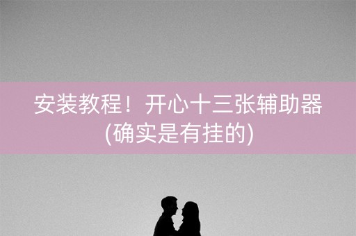 安装教程！开心十三张辅助器(确实是有挂的)