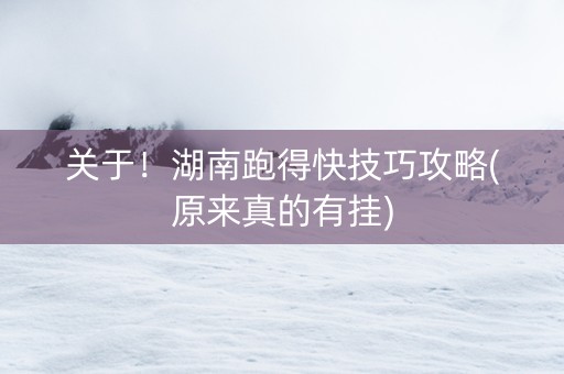 关于！湖南跑得快技巧攻略(原来真的有挂)
