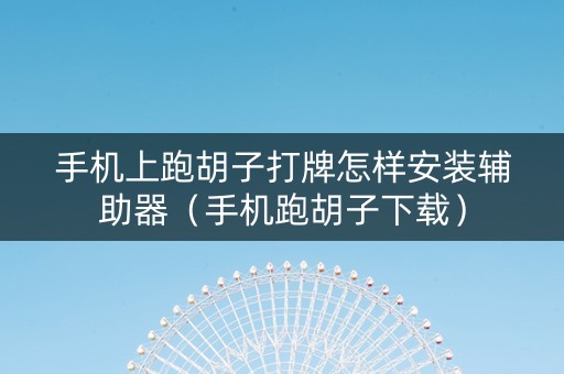 手机上跑胡子打牌怎样安装辅助器（手机跑胡子下载）