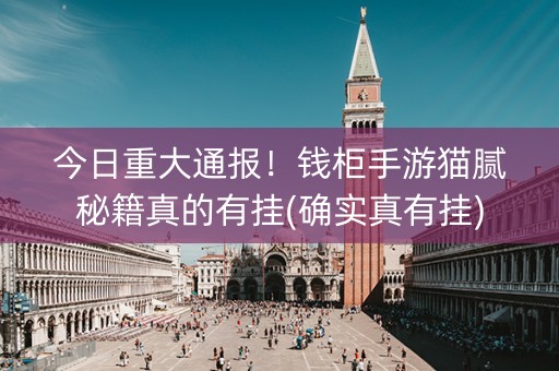 今日重大通报！钱柜手游猫腻秘籍真的有挂(确实真有挂)
