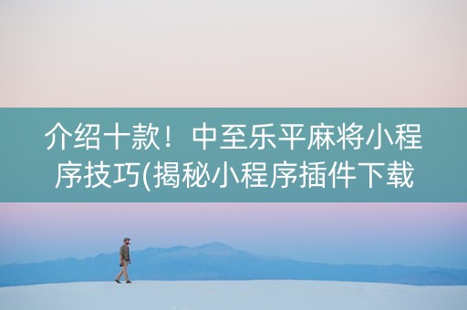 介绍十款！中至乐平麻将小程序技巧(揭秘小程序插件下载)