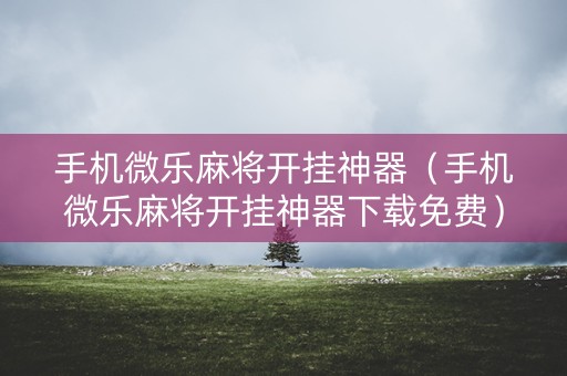 手机微乐麻将开挂神器（手机微乐麻将开挂神器下载免费）