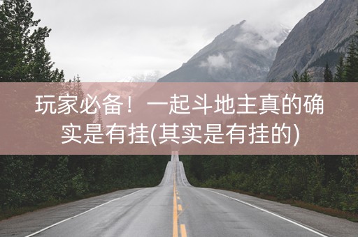 玩家必备！一起斗地主真的确实是有挂(其实是有挂的)