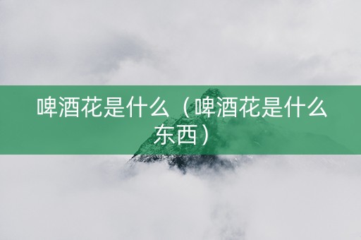 啤酒花是什么（啤酒花是什么东西）