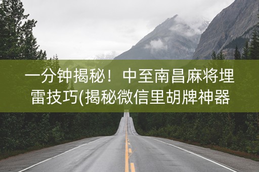 一分钟揭秘！中至南昌麻将埋雷技巧(揭秘微信里胡牌神器)