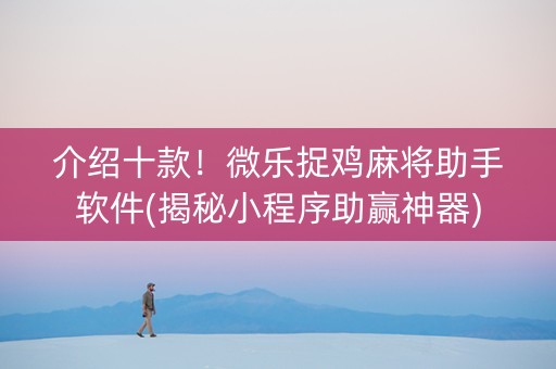 介绍十款！微乐捉鸡麻将助手软件(揭秘小程序助赢神器)