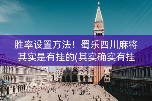胜率设置方法！蜀乐四川麻将其实是有挂的(其实确实有挂)