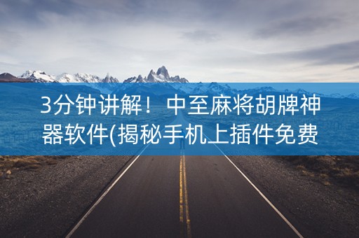 3分钟讲解！中至麻将胡牌神器软件(揭秘手机上插件免费)