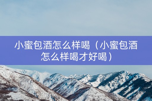 小蜜包酒怎么样喝（小蜜包酒怎么样喝才好喝）