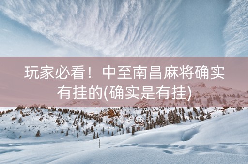 玩家必看！中至南昌麻将确实有挂的(确实是有挂)