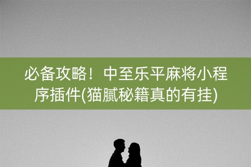 必备攻略！中至乐平麻将小程序插件(猫腻秘籍真的有挂)