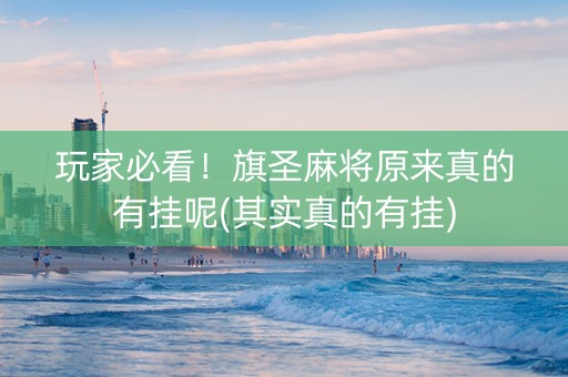 玩家必看！旗圣麻将原来真的有挂呢(其实真的有挂)