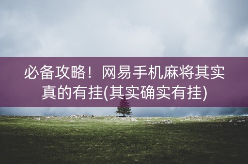 必备攻略！网易手机麻将其实真的有挂(其实确实有挂)