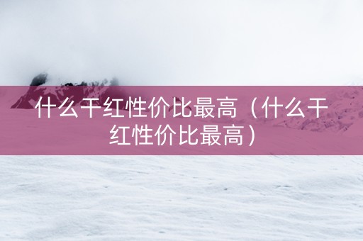 什么干红性价比最高（什么干红性价比最高）