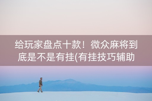 给玩家盘点十款！微众麻将到底是不是有挂(有挂技巧辅助器)