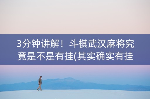 3分钟讲解！斗棋武汉麻将究竟是不是有挂(其实确实有挂)