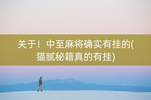 关于！中至麻将确实有挂的(猫腻秘籍真的有挂)