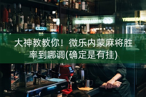 大神教教你！微乐内蒙麻将胜率到哪调(确定是有挂)