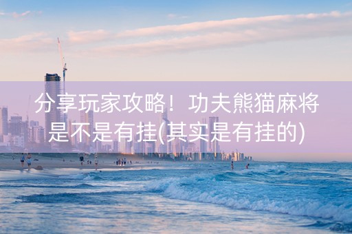 分享玩家攻略！功夫熊猫麻将是不是有挂(其实是有挂的)