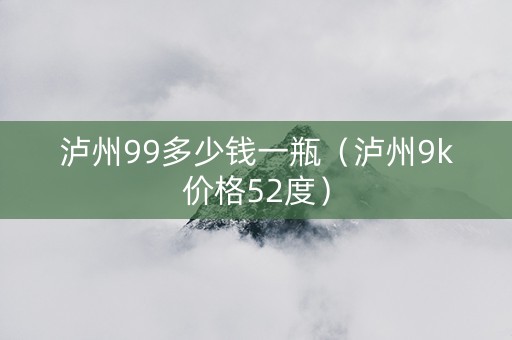 泸州99多少钱一瓶（泸州9k价格52度）