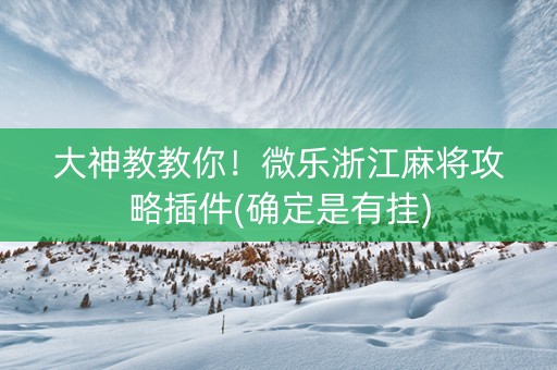 大神教教你！微乐浙江麻将攻略插件(确定是有挂)