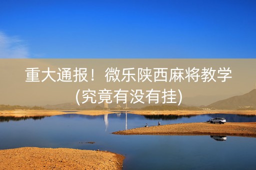 重大通报！微乐陕西麻将教学(究竟有没有挂)