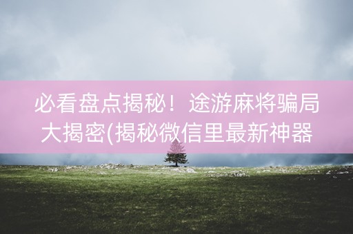 必看盘点揭秘！途游麻将骗局大揭密(揭秘微信里最新神器下载)