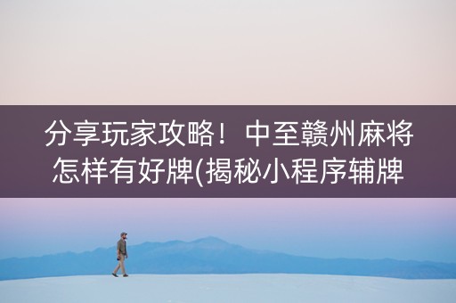 分享玩家攻略！中至赣州麻将怎样有好牌(揭秘小程序辅牌器)