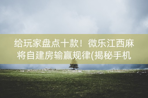 给玩家盘点十款！微乐江西麻将自建房输赢规律(揭秘手机上胜率到哪调)