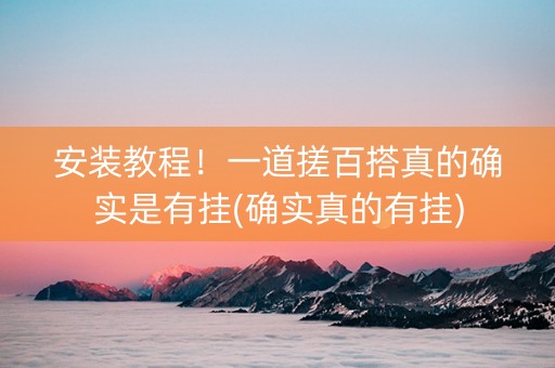 安装教程！一道搓百搭真的确实是有挂(确实真的有挂)