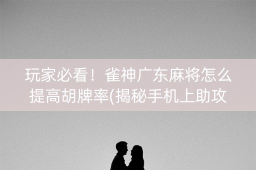 玩家必看！雀神广东麻将怎么提高胡牌率(揭秘手机上助攻神器)