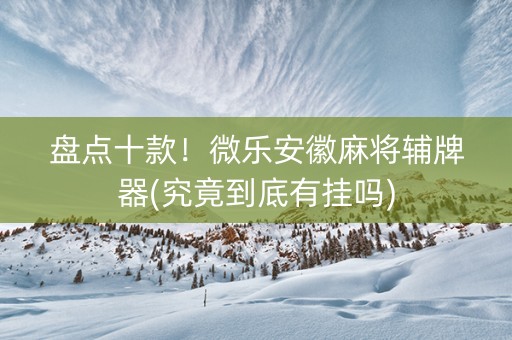 盘点十款！微乐安徽麻将辅牌器(究竟到底有挂吗)