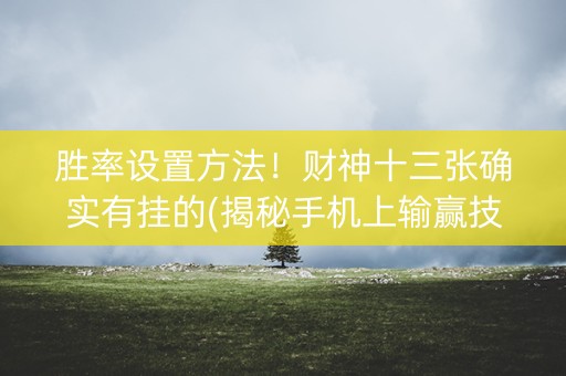 胜率设置方法！财神十三张确实有挂的(揭秘手机上输赢技巧)