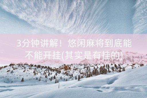 3分钟讲解！悠闲麻将到底能不能开挂(其实是有挂的)